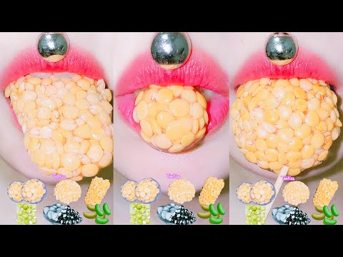 ASMR 🫘 SOYBEAN JELLY GREEN LENTIL PUDDING BLACK PEA MUKBANG 완두콩 렌틸콩 콩 강낭콩 젤리 푸딩 입술먹방