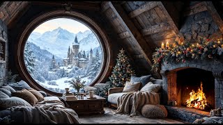 🔥 Snowy Cabin Nights: Fireplace and ASMR Winter Ambience