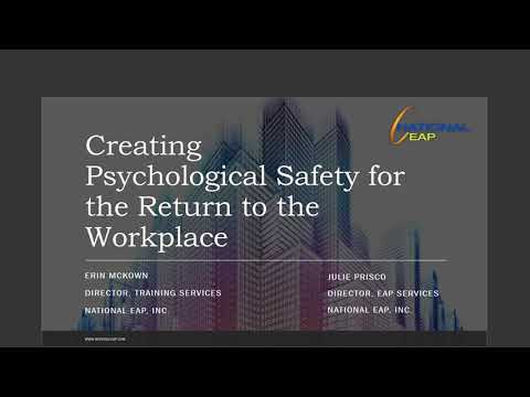 COVID 19 Webinar Creating Psychological Safety When Returning to the Workplace