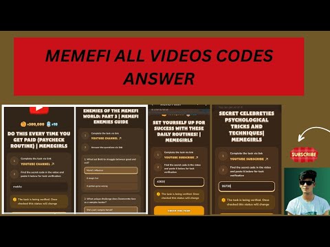 Memefi all video codes | Memefi youtube video code | memefi video code today | #memefi #memeficode