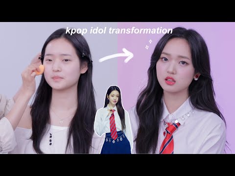 Getting my makeup done by a Kpop idol makeup artist (Wonyoung transformation & speaking Korean)