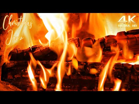 Cozy Fireplace Crackling 4K 🔥🎄 Christmas Jazz Instrumental Music 2025 & Fireplace Buring Sounds