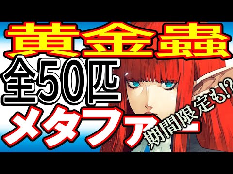 【メタファー】取り返しがつかないぞ！《黄金蟲５０匹》地域別完全解説！期間限定あり、取り忘れにマジで気を付けて！攻撃力４００対ドラゴン最強装備をゲットしましょう《目次を見て下さい》【アトラス】