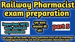 Railway pharmacist exam preparation#rrbpreviousyearquestionpapersolution#pharmamcq#osssc#hssc#esic