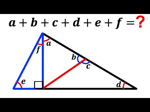 Can you find the value of angle sum? | (a+b+c+d+e+f) | #math #maths | #geometry