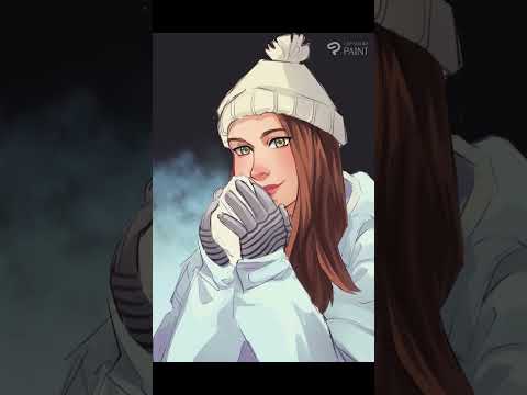 Snowball Girl | Anime Portrait Speedpaint #shorts #art