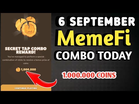 MEMEFI SECRET COMBO TODAY 6 SEPTEMBER 2024 | MEMEFI DAILY COMBO | MEMEFI COMBO TODAY | MEMEFI COMBO