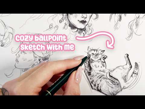 SKETCH WITH ME ✦ Cozy Rainy Day Ballpoint Sketching