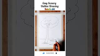 Easy Scenery Outline Drawing ♥️#drawinglessonsforkids #drawingclassesforkids #drawing #art ♥️🎨