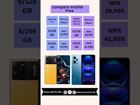 POCO X5 Pro 5g vs Redmi Note 12 Pro 5G  #shortvideo