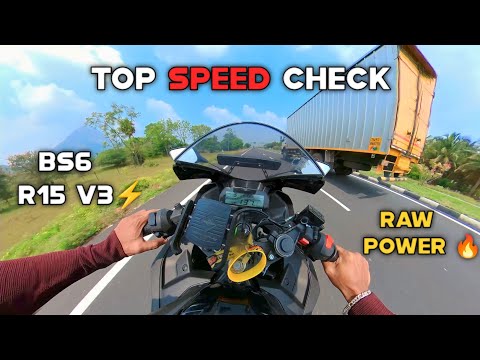 Top Speed Check🔥 | Yamaha R15 V3 Bs6 | Raw power ⚡|performance Check| @Nandhurider9274 #trending