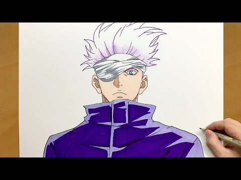 How to Draw Gojo Satoru Step by Step || Jujutsu Kaisen Drawing Tutorial || Easy Anime Art for All