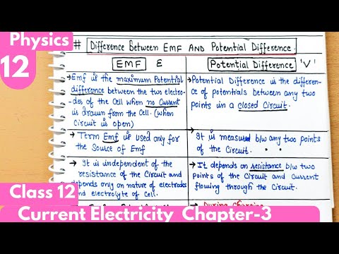 12) Difference between EMF and potential difference| Current Electricity Class12 Physics #neet #jee