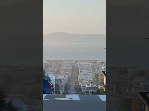 Spectacular view of the Pacific Ocean and the downhill roads of San Francisco from Alta Plaza Park!