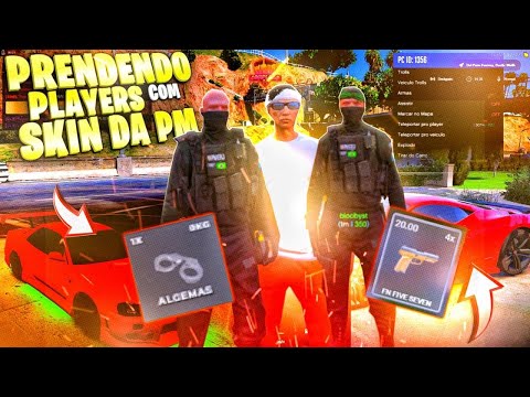 farmando PLAYERS COM SKIN DA PM com MOD MENU no GTA RP