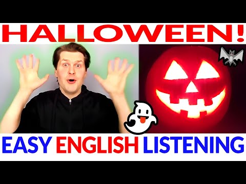 Halloween 🎃 Carving a Jack-o'-lantern from a Pumpkin 🎃 Easy Beginner English Comprehensible Input