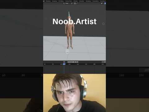 Noob vs Pro artist: select hidden bones #blendertutorial #blender #blendercommunity #blender3d #b3d