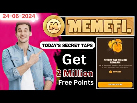 MemeFi Secret Tap Combo Reward | 17 June 2024 | Claim Free 2 Million Coins#memefi