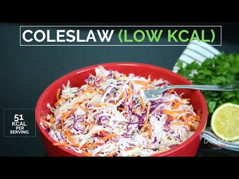 Coleslaw salad recipe - healthy No mayo coleslaw - yogurt dressing for coleslaw - طريقة سلطة كول سلو