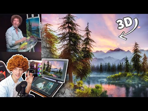 VFX Artist follows Bob Ross Tutorial using 3D Graphics