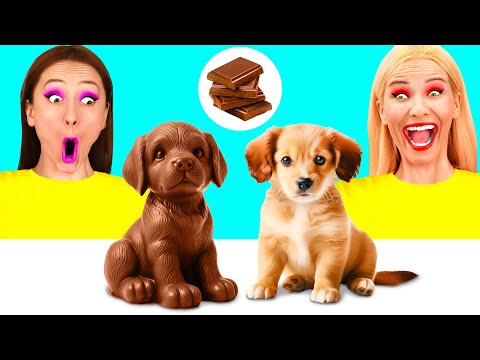 Real Food vs Chocolate Food Challenge | Awesome Kitchen Tricks by PaRaRa Challenge