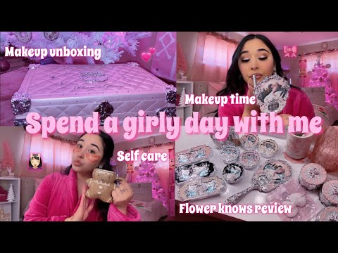 WINTER GLAM GRWM ♡ | mini pamper time, girl talk, let’s do our makeup, & flower knows makeup review