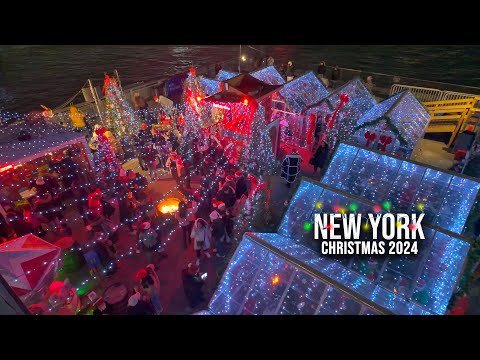 Christmas in NYC 2024✨Downtown Manhattan NYC Christmas Deorations Wall Street, South Street Seaport