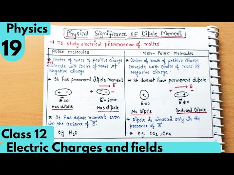 19) Physical Significance of Dipole| Electric charges and fields| Electrostatic| Class12 Physics