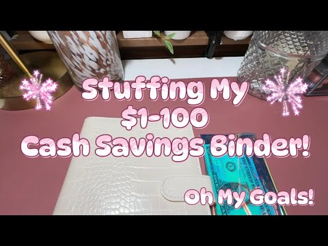 Save With Me ! $1-100 Binder Cash Stuffing! | Ohmy Goals Budget + Planning