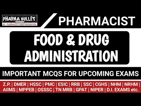 DMER Pharmacist exam questions | Food & Drug Administration MCQS | FDA Previous year questions