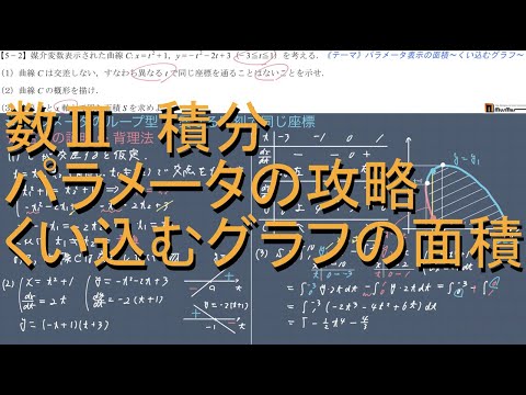 数Ⅲ 積分 5-2 パラメータの攻略「くいこむグラフの面積」