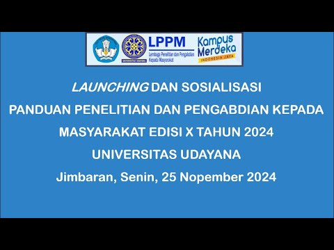 Launching dan Sosialisasi Panduan Penelitian dan Pengabdian Kepada Masyarakat Edisi X Tahun 2024