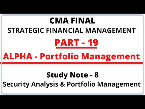 Alpha Calculation | Portfolio Management | Strategic Financial Management | CMA Final | CMA Junction