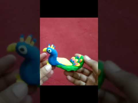 Clay PeaCock Art #Youtubeshorts#Miniatures#Clayart#clayartideas #clay #Claypeacock