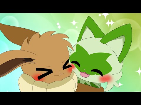 The meeting of Eevee and Sprigatito | Pokémon Animation