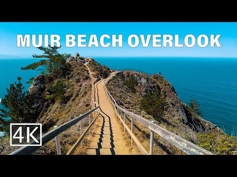 [4K] Muir Beach Overlook -  California - Walking Tour