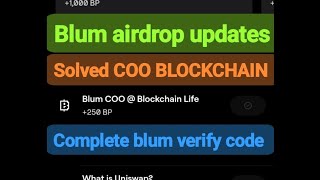 blum coo @ blockchain Life solved | Blum verify code COO @ Blockchain Life #blumverifycode #blum