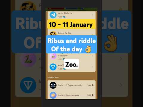 Rebus and riddle of the day in 10th - 11th January code zoo airdrop |#Rebusoftheday|#riddle