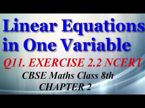 Linear Equations in One Variable - Maths Class 8th - Ex 2.2 - Question 11 - Chapter 2 - NCERT - CBSE