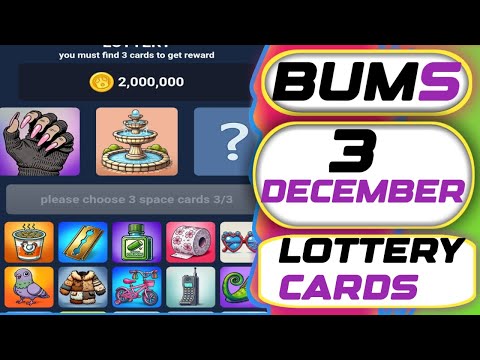 bums lottery cards today 3 December | bums daily combo today | bums | bums lottery cards today