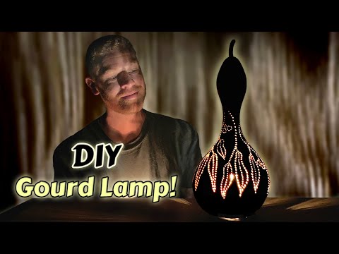 How To Make an EPIC Lamp From a Bottle Gourd - Full Tutorial 🌿💡