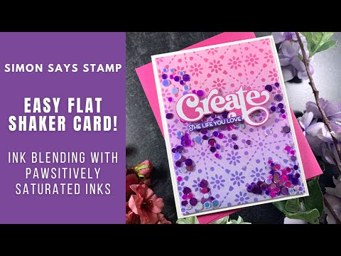 EASY Stencilled Flat Shaker Card | Simon Says Stamp