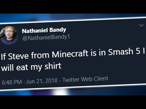 eating shirt because minecraft steve is in smash bros ultimate