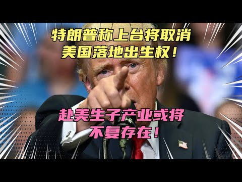 特朗普称上台将取消美国落地出生权！赴美产子将不复存在，月子中心将被严厉打击！是早该这么干了，这要是干成了，真的利在千秋！