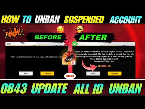 After Ob43 update 🔥Free Fire Suspended Account Recovery ⚡How to Unban FF ID ✅ Unban File 2024