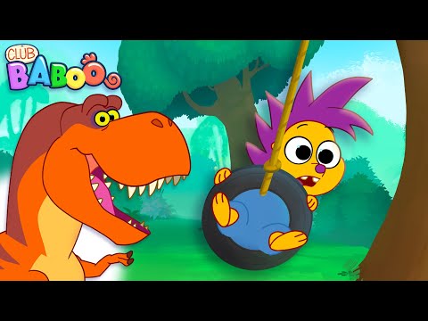 Club Baboo Dinosaurs! | Rocky on a Swing gets surprised by a Velociraptor! Watch out Rocky!