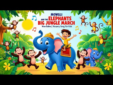 Mowgli and the Elephants Big Jungle March||Wow Babies||Nursery Song for kids||#kidssongs