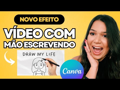 Como fazer EFEITO MÃOZINHA ESCREVENDO no Canva | GRÁTIS