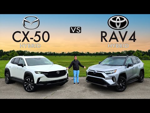 SECRETLY RELATED?? -- 2025 Mazda CX-50 Hybrid vs. 2025 Toyota RAV4 Hybrid: Comparison