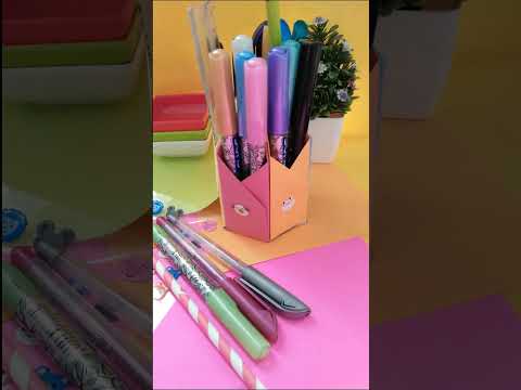 pen stand by using color paper || how to make pen stand || best out of waste #bestoutofwastecraft